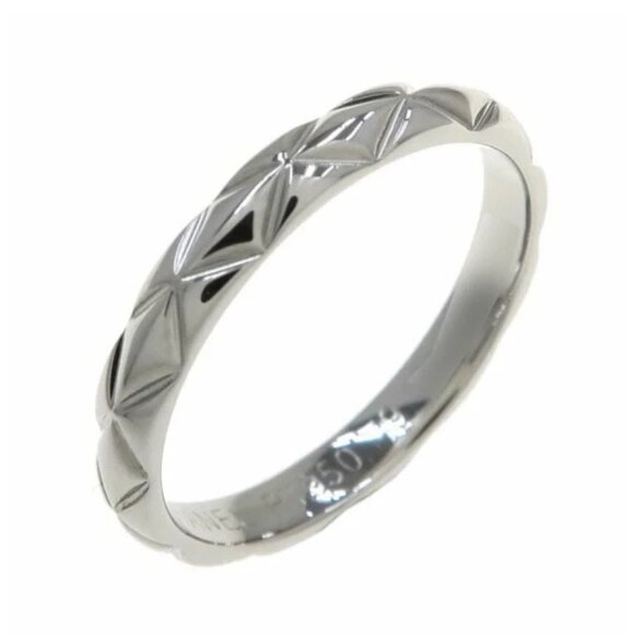 CHANEL Matelasse Small Band Ring size US4 EU47 Platinum PT950 Auth - Picture 8 of 9